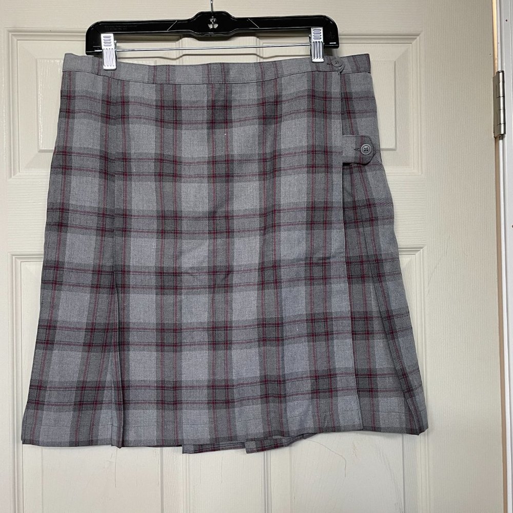 Lands' End Women's School Uniform, Plaid BTN Kilt Skirt, UN14, NWT